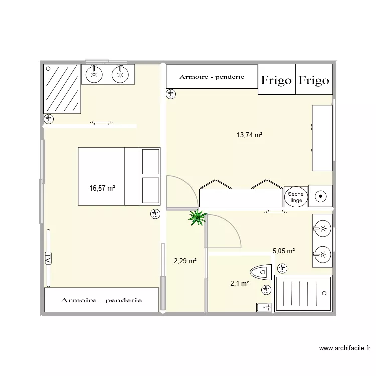MAISON. Plan de 5  et 40 m²