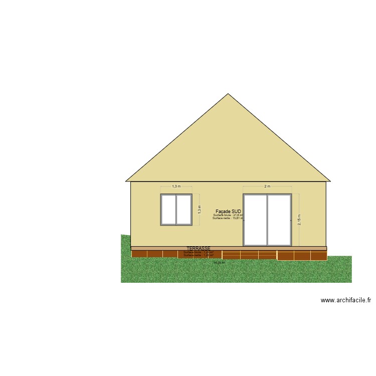 pignon SUD. Plan de 0 pièce et 0 m2