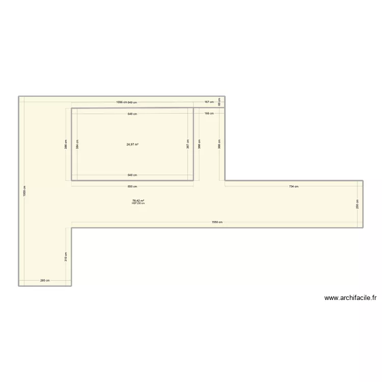Terasse. Plan de 2  et 103 m²