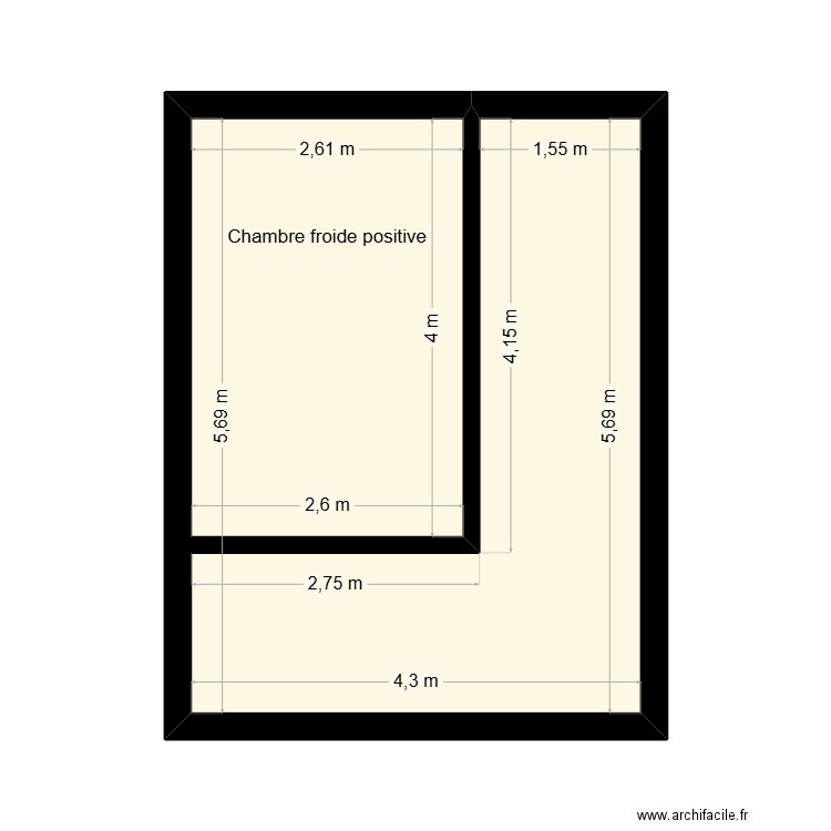Plan chambre froide ANNEXE. Plan de 1 pièce et 23 m2