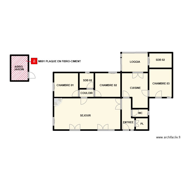 PLAN RDC BLAUZAC AM. Plan de 14 pièces et 62 m2