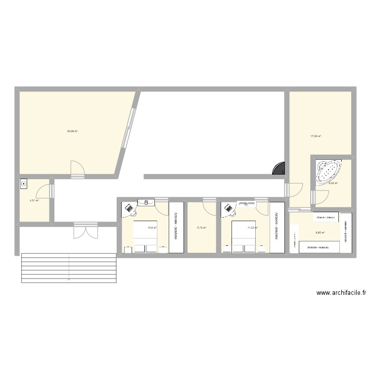 maison. Plan de 8 pièces et 94 m2