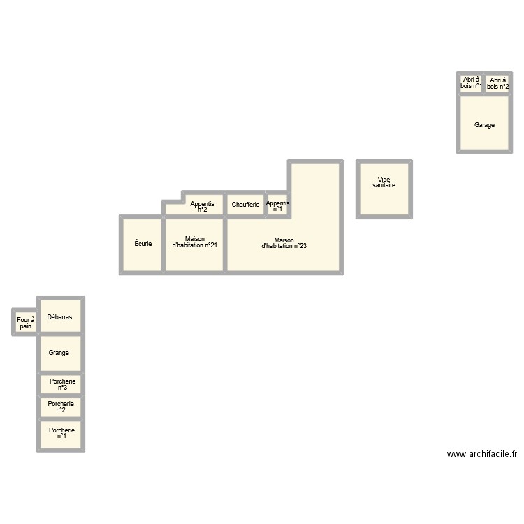 depend rdc cheret. Plan de 16 pièces et 155 m2