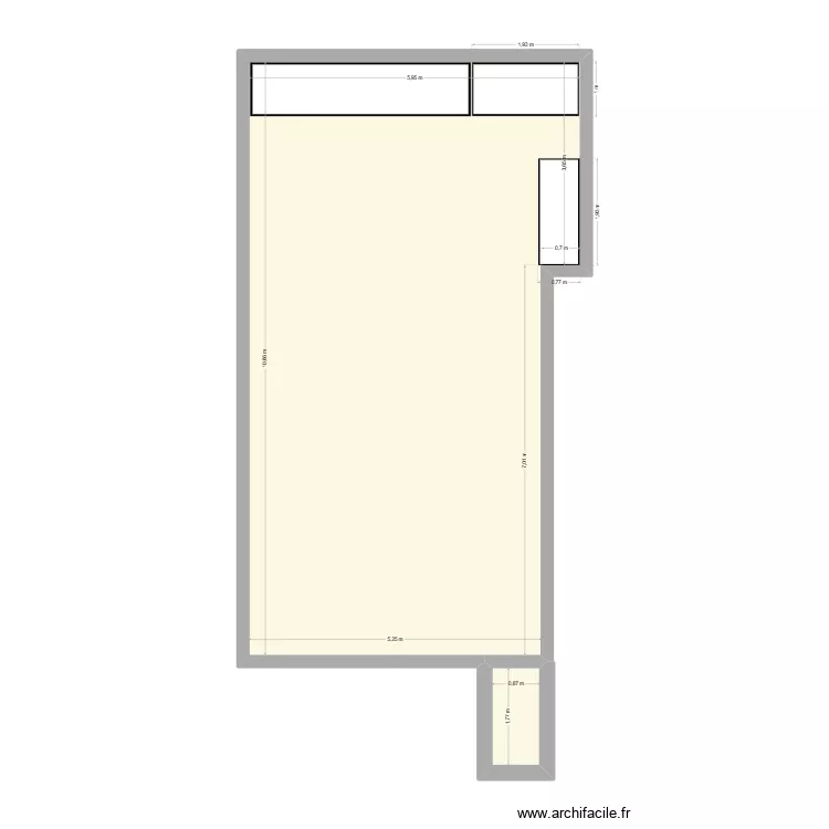 PLAN INTERIEUR EPICERIE. Plan de 2 et 60 m² PLAN INTERIEUR EPICERIE. Plan de 2 et 60 m²