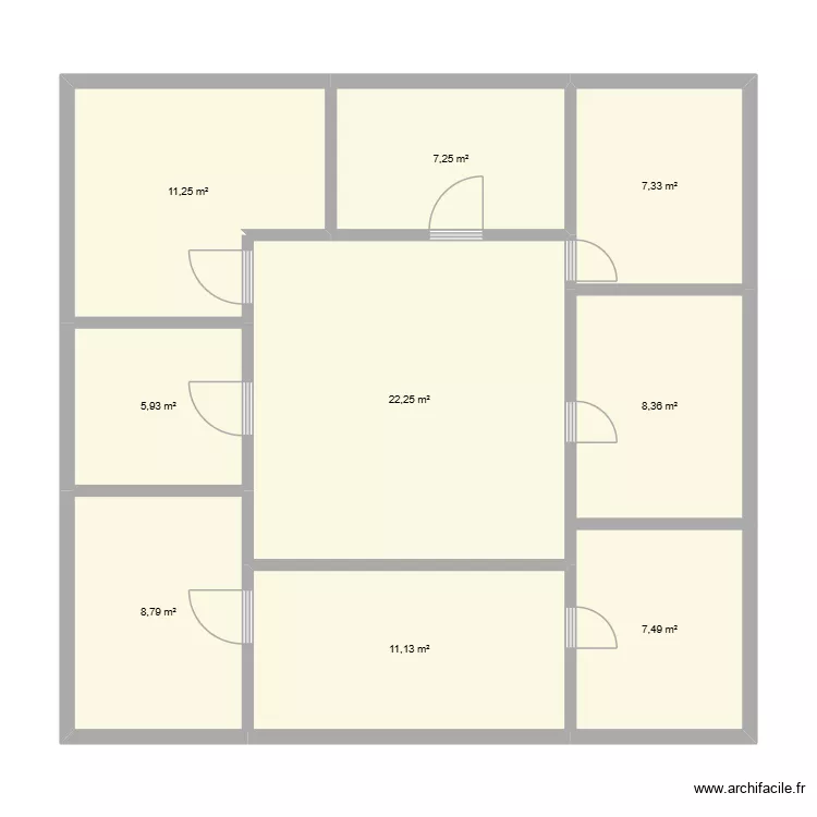 70 sidi mohamed RDC. Plan de 9  et 90 m²