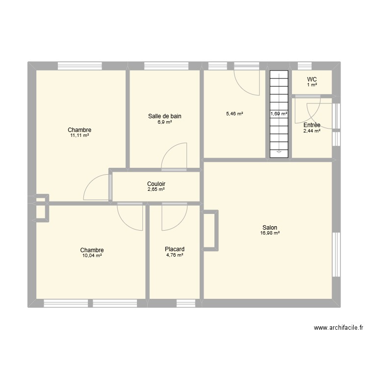 PLAN LIEVIN AVANT TRAVAUX. Plan de 13 pièces et 64 m2