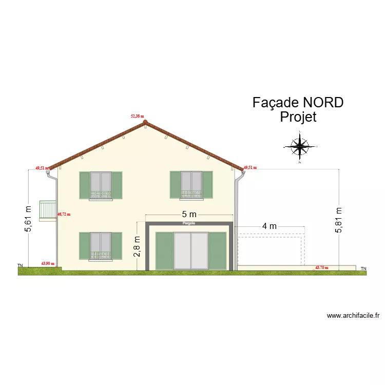 Port d'alon façade NORD Projet. Plan de Port d'alon façade NORD Projet. Plan de
