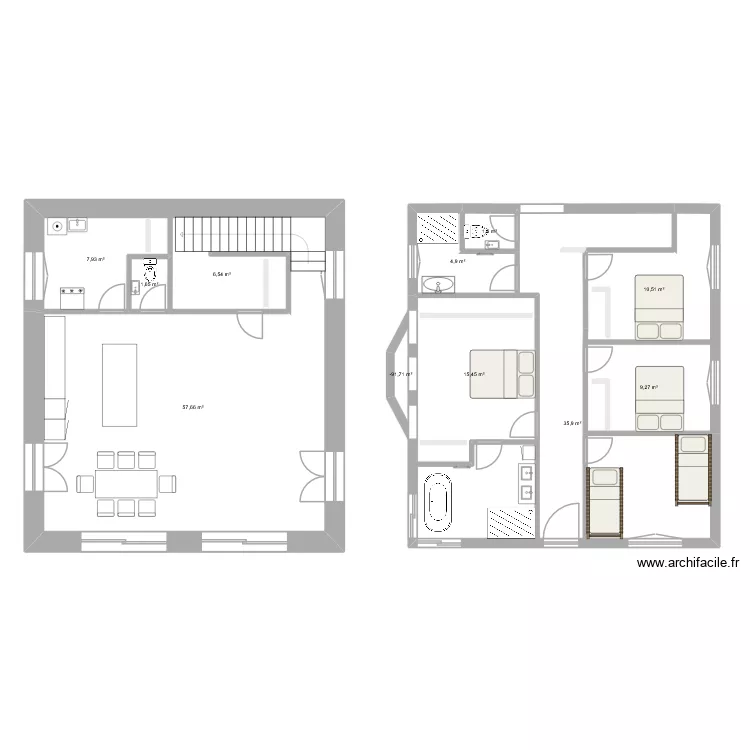 Charmettes v4. Plan de 11 Pièces et 152 m²