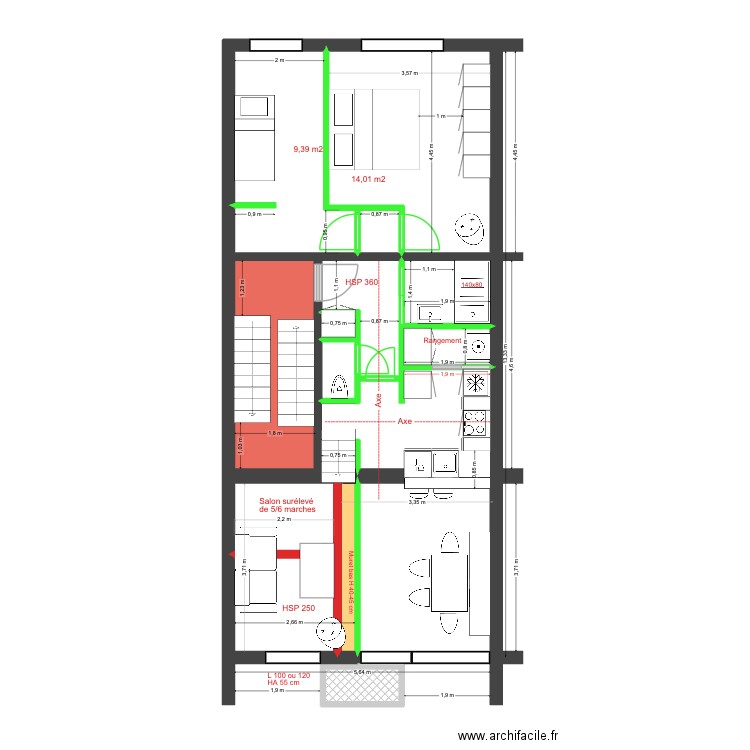 Mélèzes 82 Rez+1 Def. Plan de 15 pièces et 69 m2