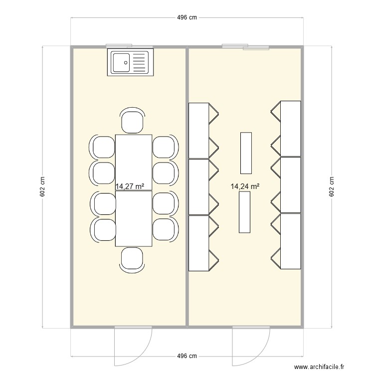 LEDI ETANCHEITE - CHANTIER BRON. Plan de 2 pièces et 29 m2