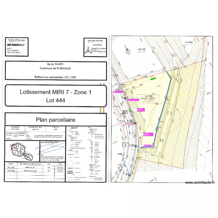 PROSPECT, LIMITES, IMPLANTATION MURS SOUT&Egrave;NEMENT. Plan de 