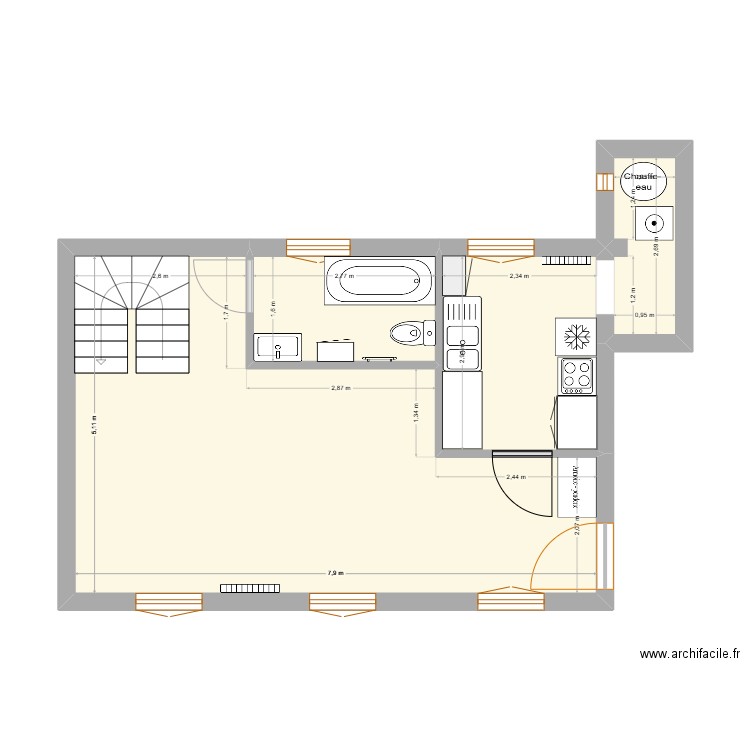 Projet 51 sans meubles. Plan de 0 pièce et 0 m2