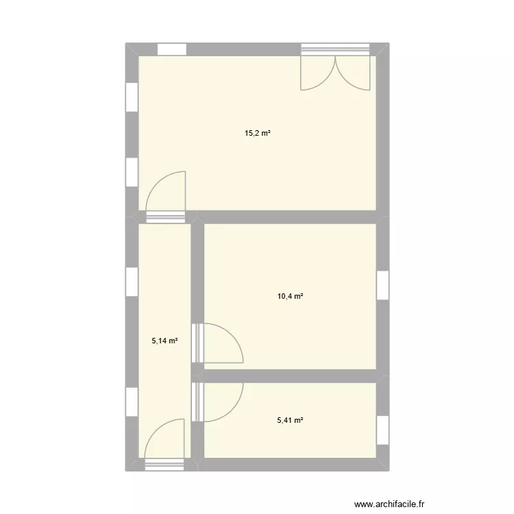 couloi. Plan de 4  et 36 m²