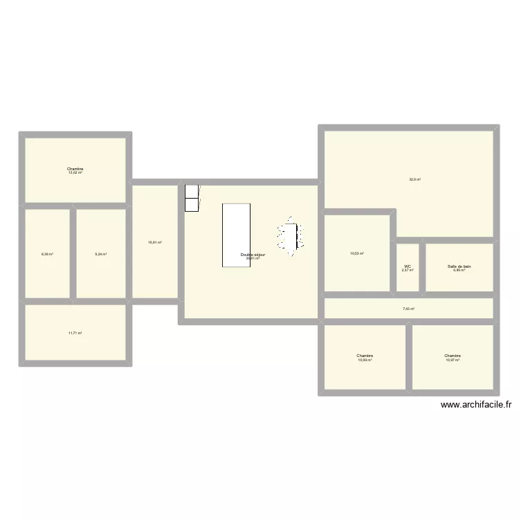 Maison Ana&iuml;s et Quentin. Plan de 13  et 173 m²