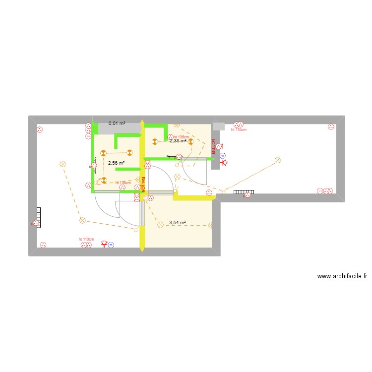 SALIBUR R+3. Plan de 4 pièces et 8 m2