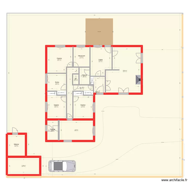 Plan Eysines Initial. Plan de 15  et 757 m²
