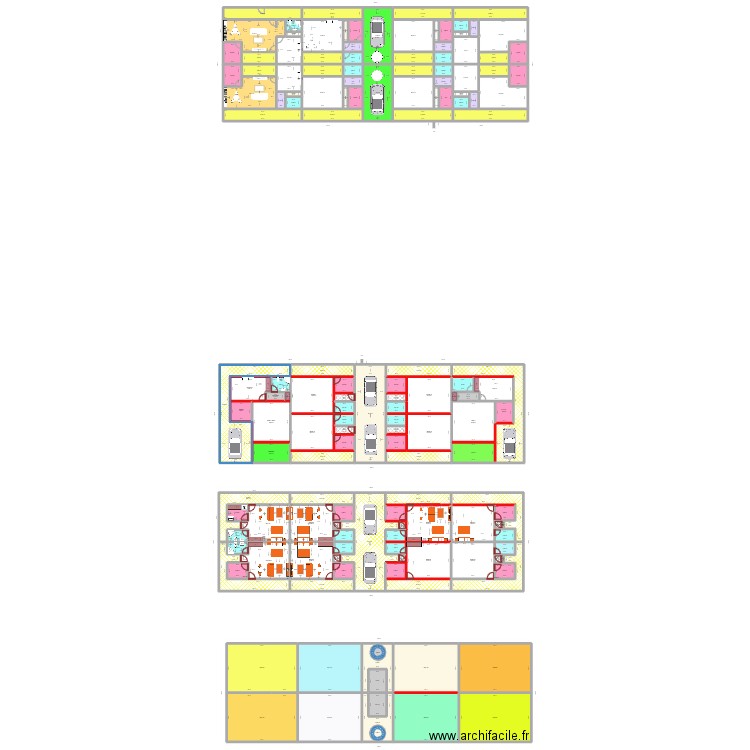 Jacqueville 2PC & Studio Mix II. Plan de 153 pièces et 2029 m2