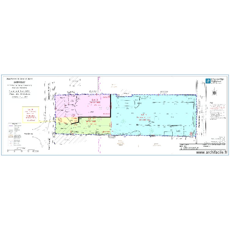 division parcellaires. Plan de 0 pièce et 0 m2