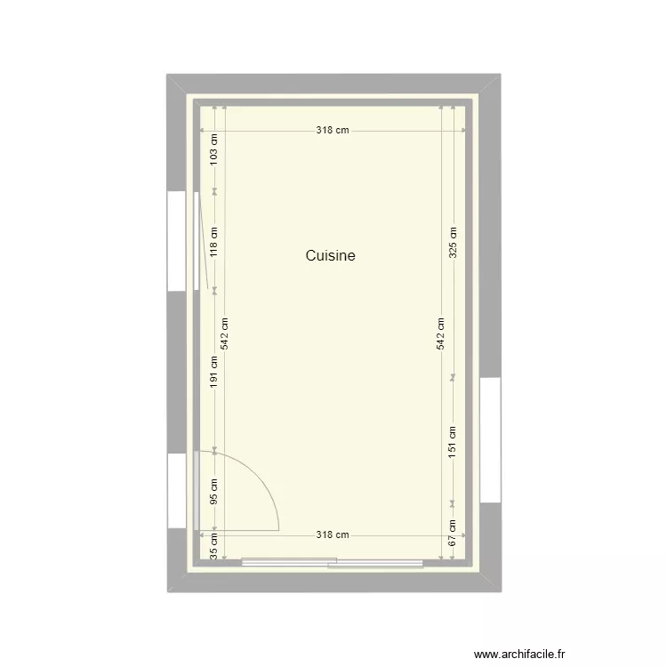 Cusine C&eacute;dric. Plan de 2  et 37 m²