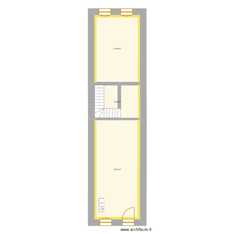 RDC RIMOGNE. Plan de 3 pièces et 64 m2