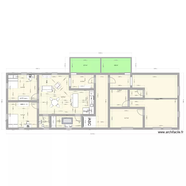 g&eacute;ographie. Plan de 11 pièces et 177 m²