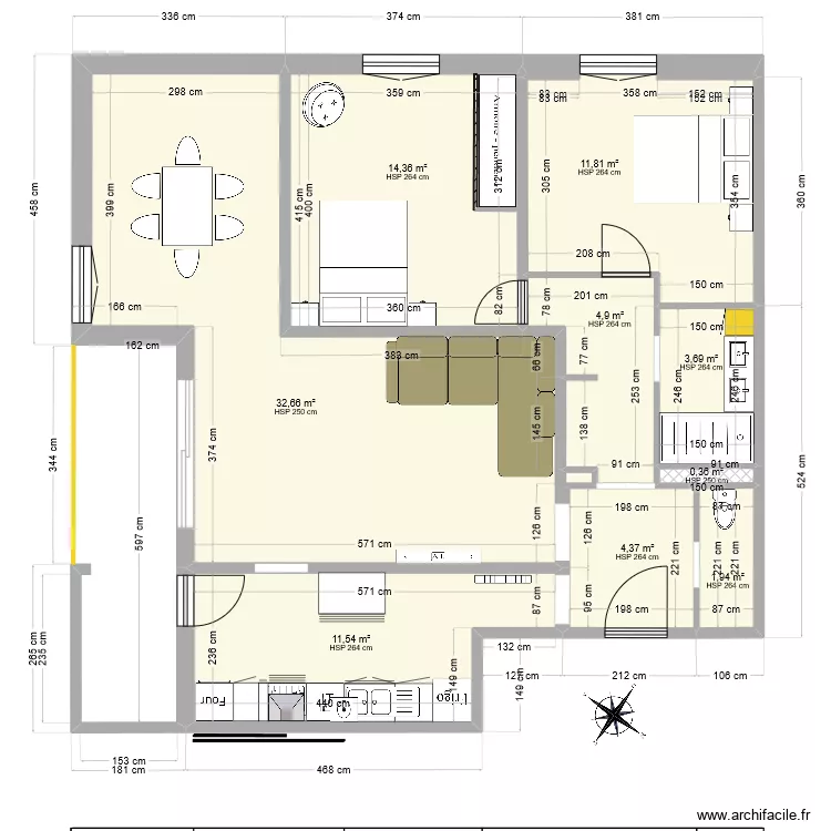 Appartement 2. Plan de 