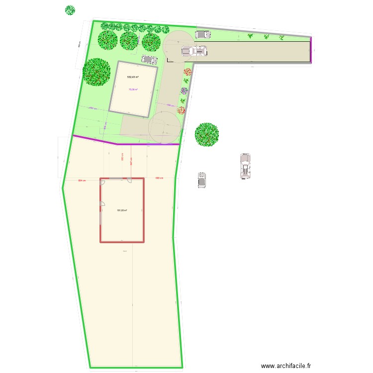 PLAN DECOUPAGE PARCELLE 11/22. Plan de 4 pièces et 1653 m2