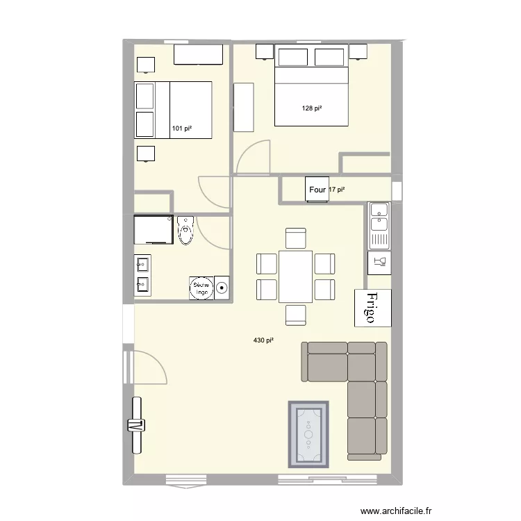Olivier. Plan de 4  et 63 m²