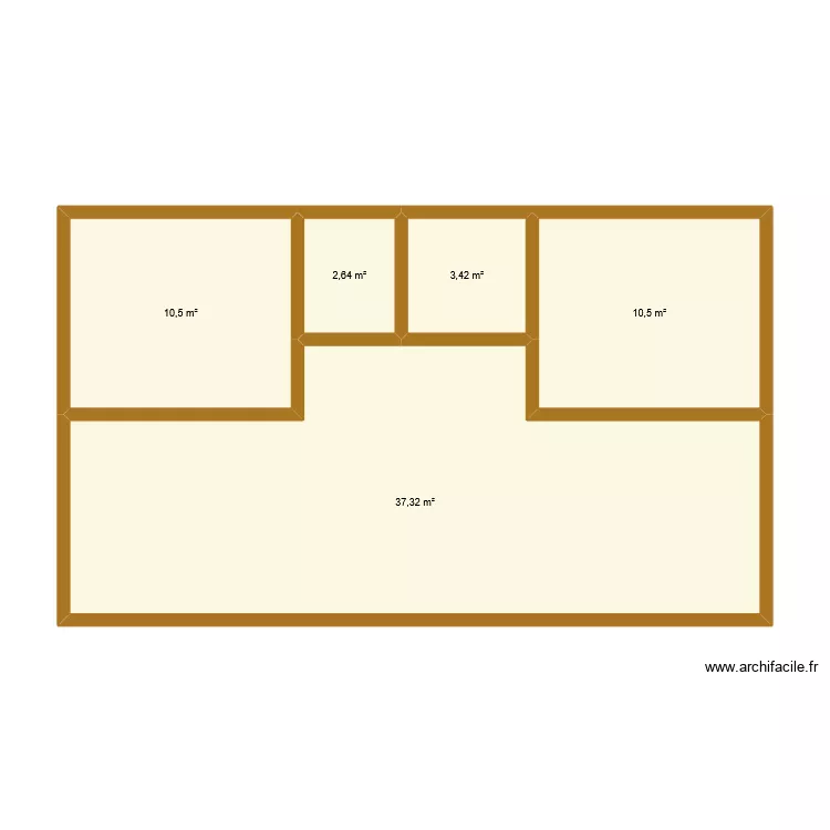 idee. Plan de 5 pièces et 64 m²