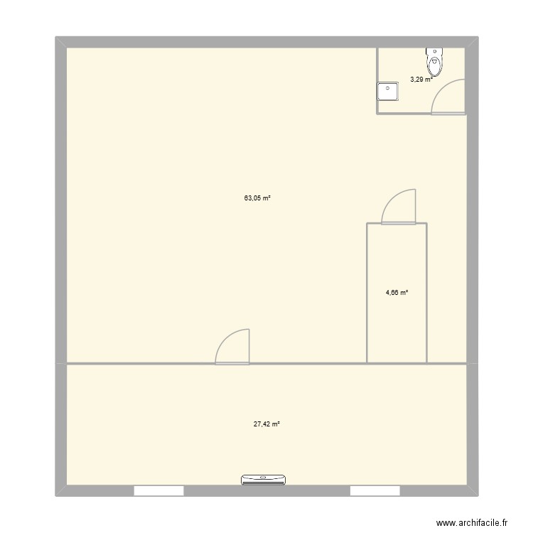 etage. Plan de 4 pièces et 102 m2