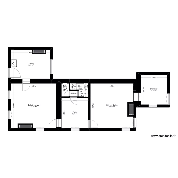 25_06_19 - Chamarande - Existant. Plan de 