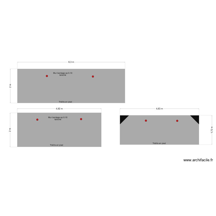 MUR BARDAGE 2. Plan de 0 pièce et 0 m2