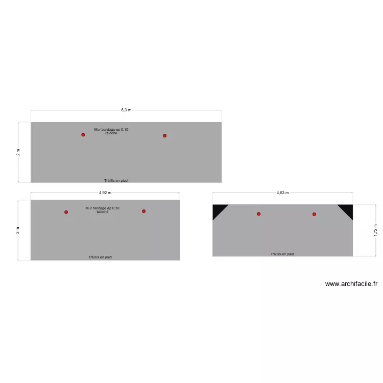 MUR BARDAGE 2. Plan de 