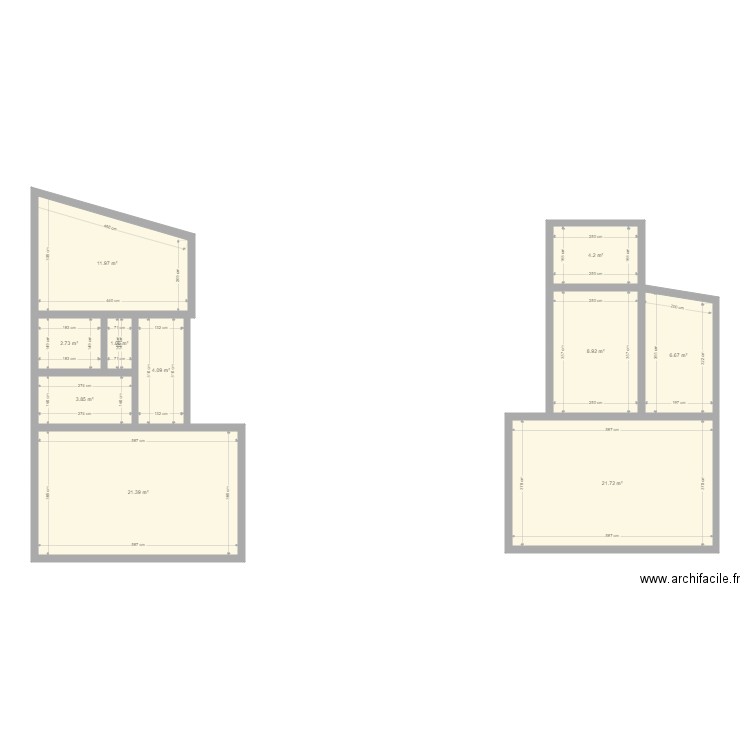 Clamagirand. Plan de 10 pièces et 87 m2
