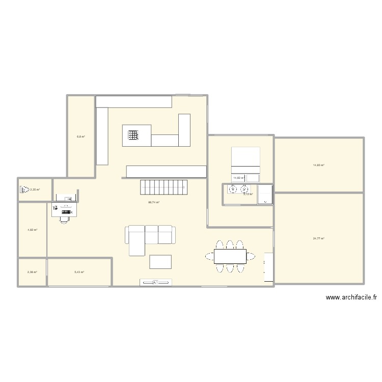 plan. Plan de 10 pièces et 166 m2