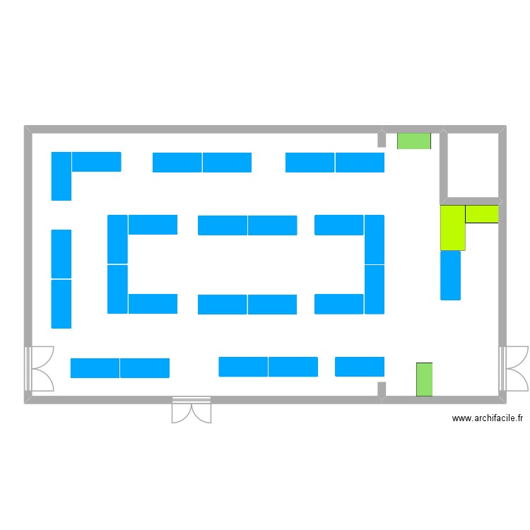 Marché de Noël 2023 - RDC. Plan de 2 pièces et 159 m2