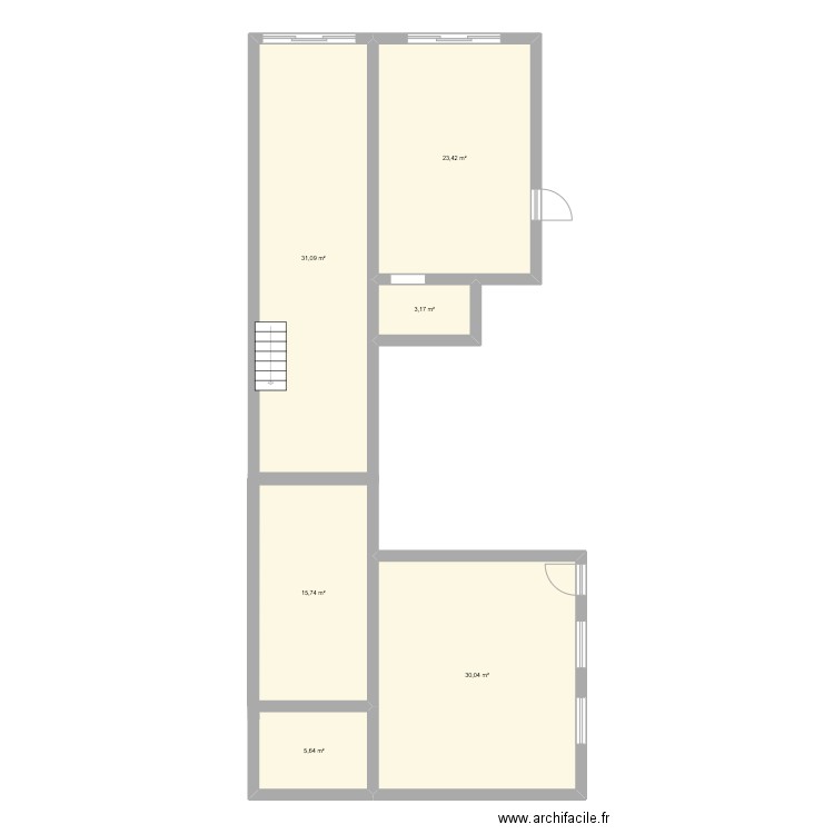 11 viollet le duc. Plan de 6 pièces et 109 m2