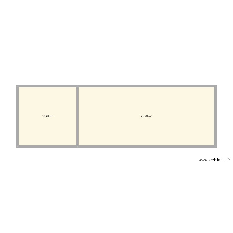 studio. Plan de 2 pièces et 37 m2