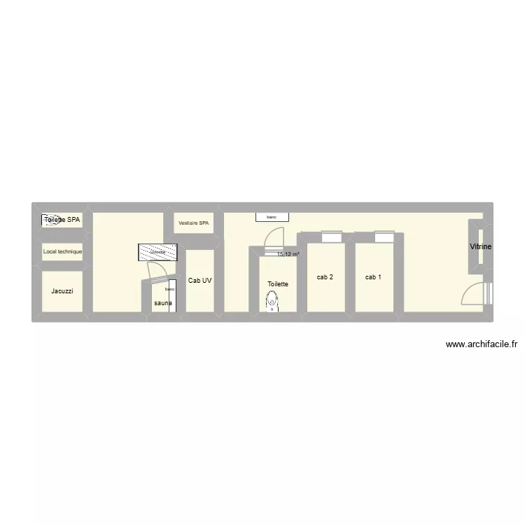rez de chaus&eacute;e stage. Plan de 11  et 26 m²