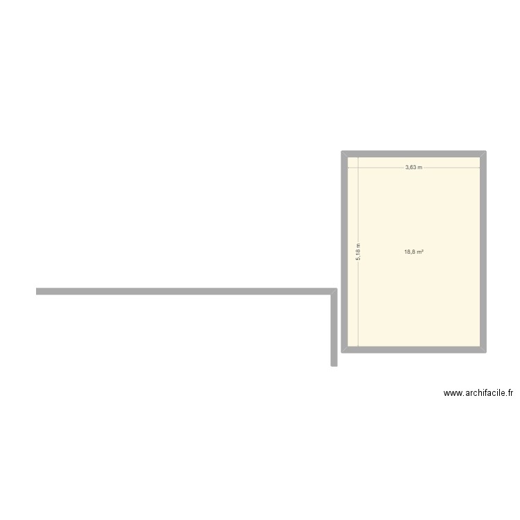 essai. Plan de 1 pièce et 19 m2