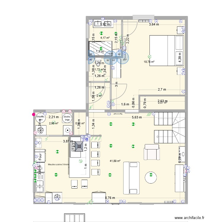 rdc Trelivan 1/12/2025. Plan de 8 pièces et 75 m2