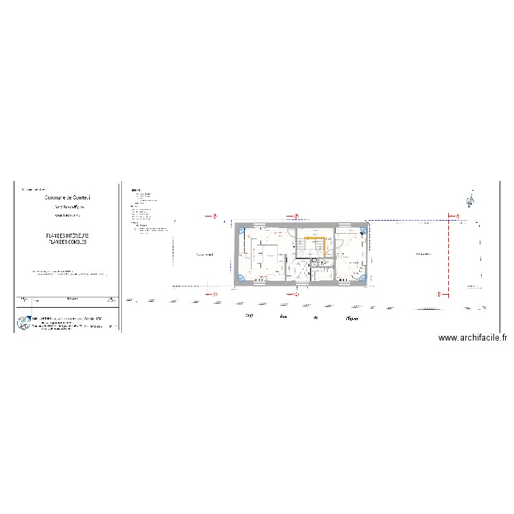 COMBLE. Plan de 5 pièces et 63 m2