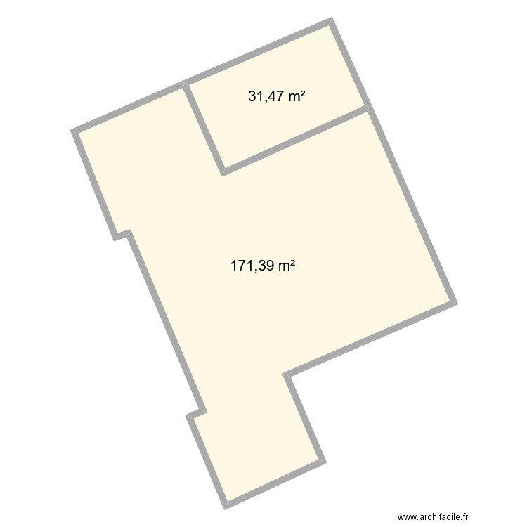 reno. Plan de 2 pièces et 203 m2