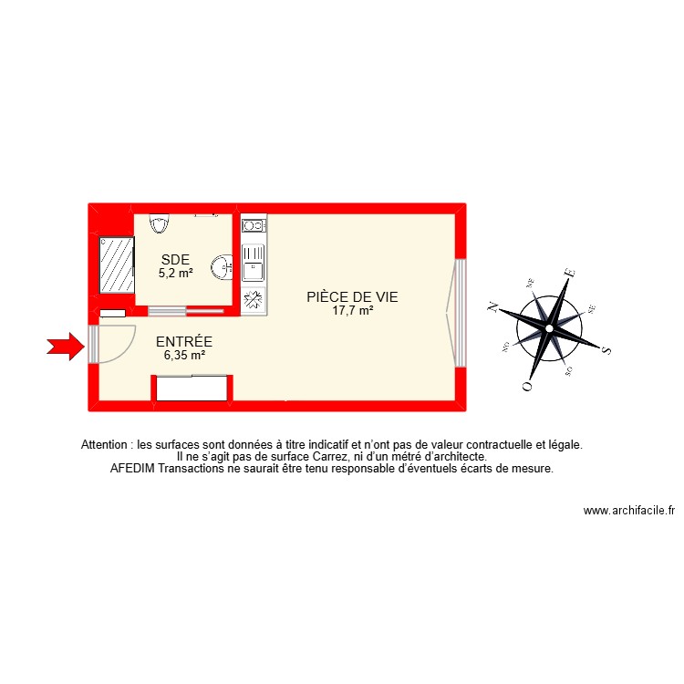 BI 29829 -. Plan de 6 pièces et 31 m2