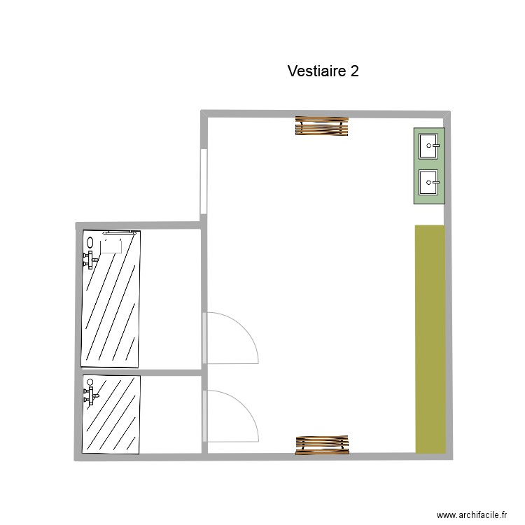 vestiaire 2 vide. Plan de 0 pièce et 0 m2