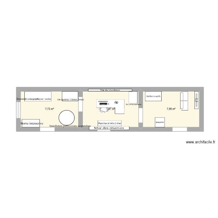 Plan expo. Plan de 3 pièces et 23 m2