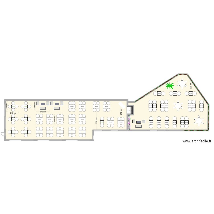 Terrasse v3. Plan de 3 pièces et 318 m2