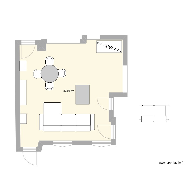 salon Vallery avec table 107. Plan de 0 pièce et 0 m2
