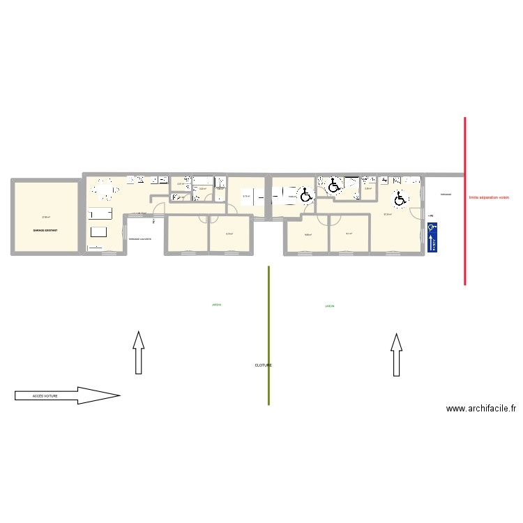 Deux maisons PLAIN-PIED. Plan de 14 pièces et 161 m2