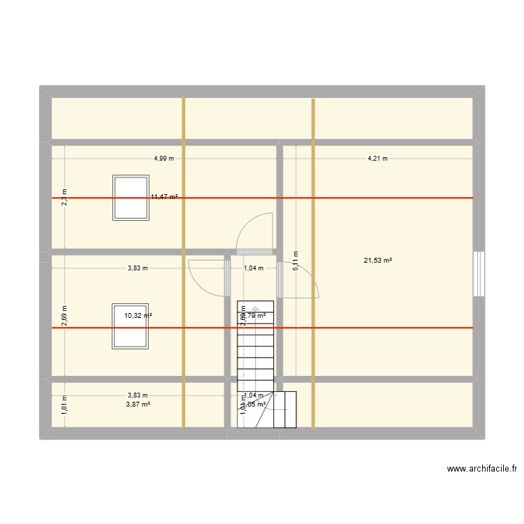 RDC LIEVIN. Plan de 8 pièces et 64 m2